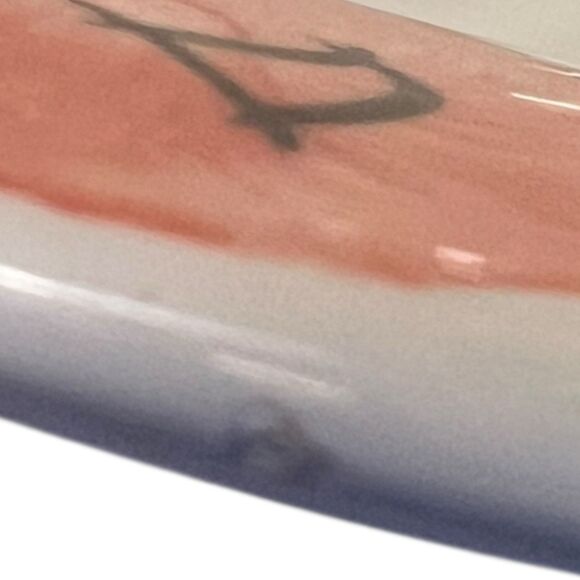 Vintage Italian Serving Bowl 13” Ceramic Peaches Leaves Cottagecore Decor - Picture 7 of 10